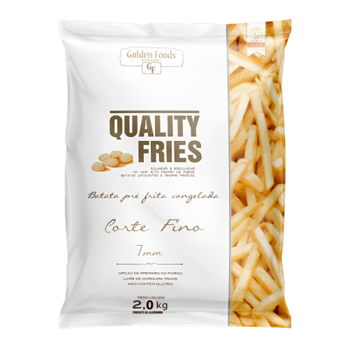 Batata Congelada Quality Fries Corte Fino 2Kg - 6 Unidades